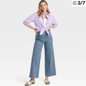 High Rise Wide Leg Ankle Jeans Universal Thread Size 12R
